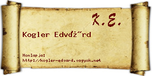 Kogler Edvárd névjegykártya